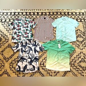 Men’s Short Sleeve Casual Button Down Shirts Hawaiian Summer Style XL